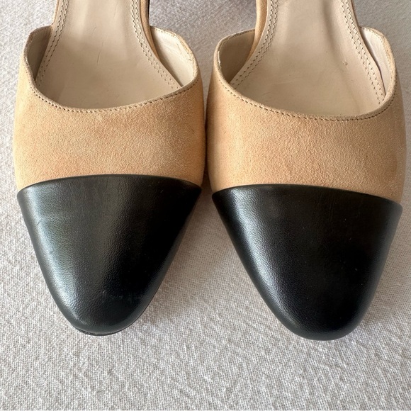 Zara Women's Tan and Black Heels with Buckle Two-Toned Shoes Workwear - Picture 2 of 7